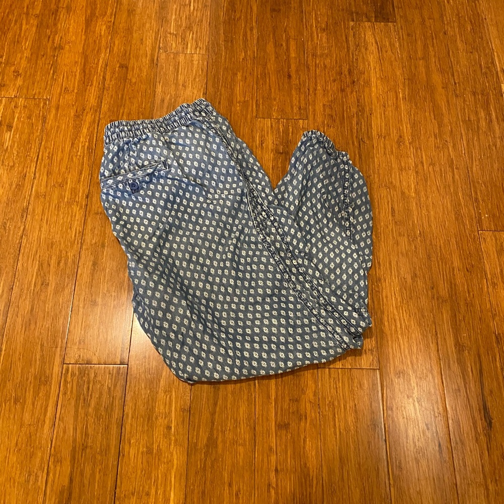Blue Pattern Jean Joggers - Picture 2 of 6